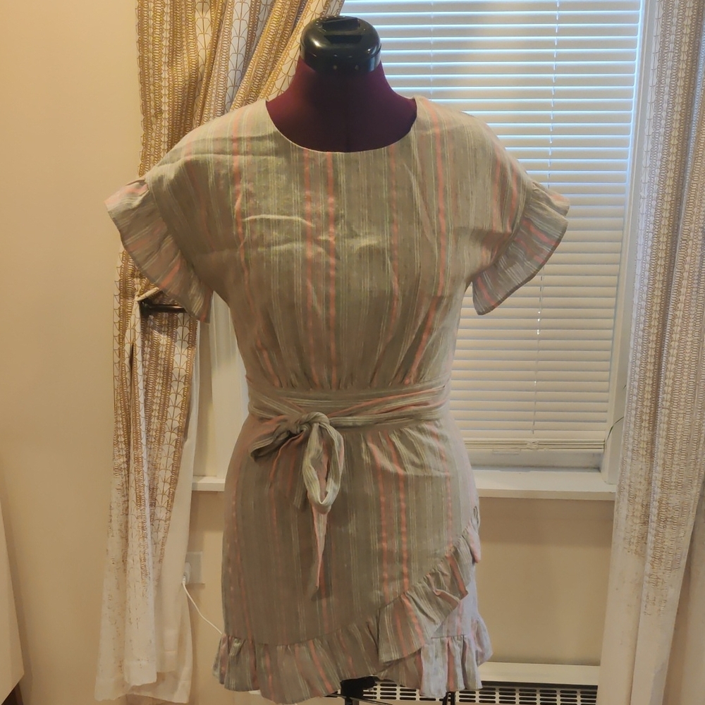 Striped Ruffle Hem Dress